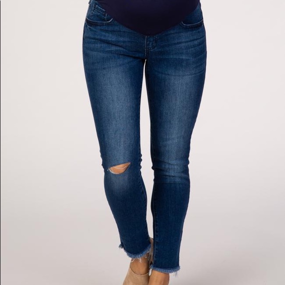 Pinkblush Raw Hem Maternity Jeans